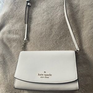 White Kate Spade Morgan Flap Chain Wallet